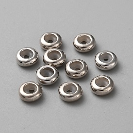 Стерлингового серебра Шарики прокладки, рондель, с резиной внутри