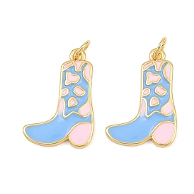 Brass Enamel Pendants, Cowboy Boot/Shoes Charms