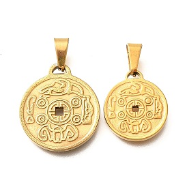 201 подвески из нержавеющей стали, амулет-монета, ионное покрытие (ip)