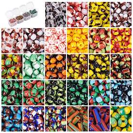 Opaque Colours Seep & Opaque Colours Glass Seed Beads, Round & Round Bugle