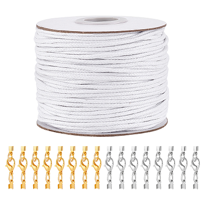 Комплекты ожерелья diy, включая вощеные хлопковые шнуры и карабины из цинкового сплава