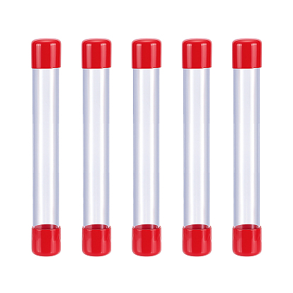 Прозрачные пластиковые трубки для хранения бусин из ПВХ, с крышкой