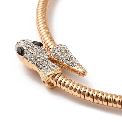 Alloy Round Snake Chain Necklaces, Magnetic Snake Rhinestone Bracelet
