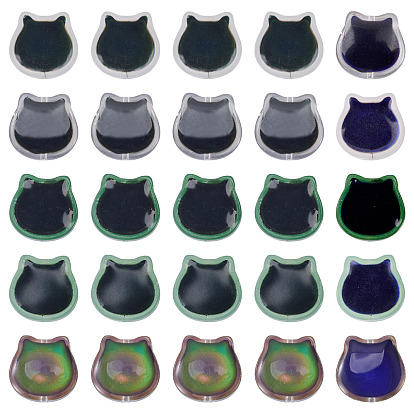 40шт 5 цветные двухцветные стеклянные бусины, чувствительные к температуре бусины, меняющие цвет, форма кошки