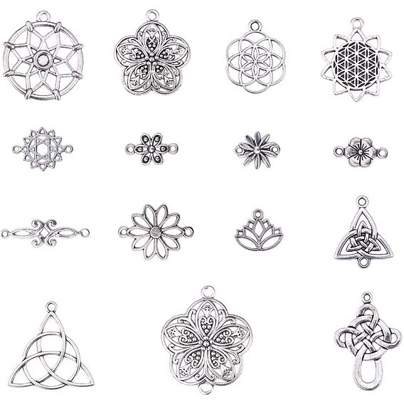 Tibetan Style Alloy Pendants, Mixed Shapes
