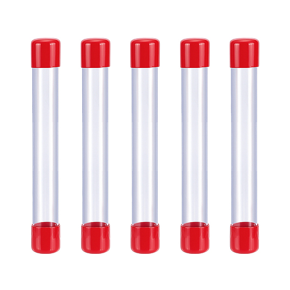 Прозрачные пластиковые трубки для хранения бусин из ПВХ, с крышкой