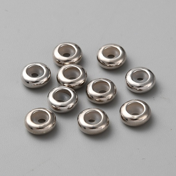Стерлингового серебра Шарики прокладки, рондель, с резиной внутри