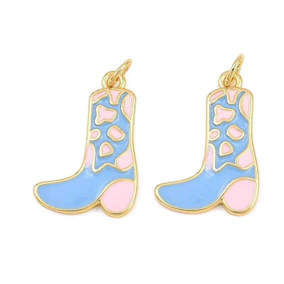 Brass Enamel Pendants, Cowboy Boot/Shoes Charms