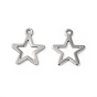 304 Stainless Steel Pendants, Cut-Out, Star, Hollow