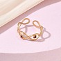 304 Anillos abiertos de acero inoxidable con micro pavé de circonitas cúbicas, infinito