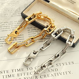 Bold Hip Hop Chain Bracelet for Men and Women - Titanium Steel Gold Jewelry