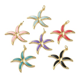 Латунные подвески, прелести морская звезда, с эмалью