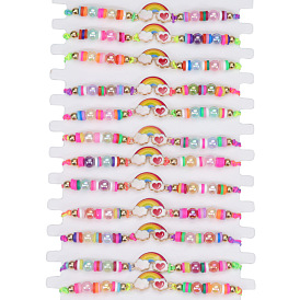 Colorful Rainbow Bracelet for Teen Girls, Cute and Cool Couple Student Wristband, Best Friend Charm Rope