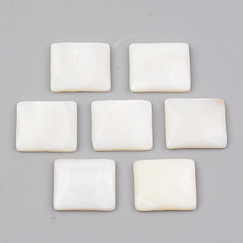 Coquille eau douce naturelle cabochons, rectangle