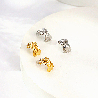 304 Stainless Steel Stud Earrings, Criss Cross