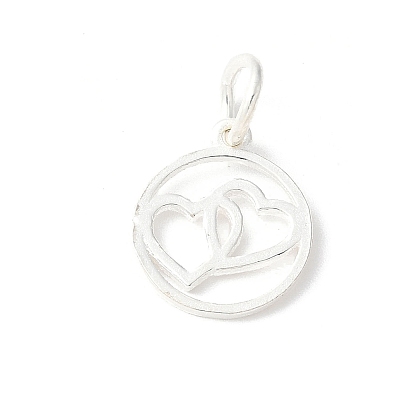 925 кольцо из стерлингового серебра с подвесками в виде двух сердец, с прыжковых колец