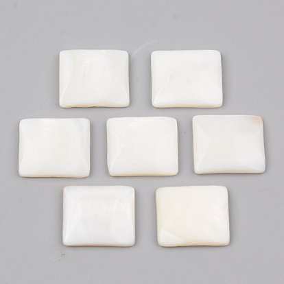 Coquille eau douce naturelle cabochons, rectangle
