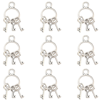 10 подвески из цинкового сплава в тибетском стиле, Брелоки для ключей