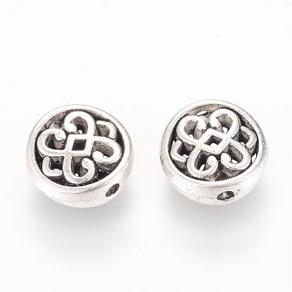 Alloy Beads, Flat Round, Cadmium Free & Lead Free