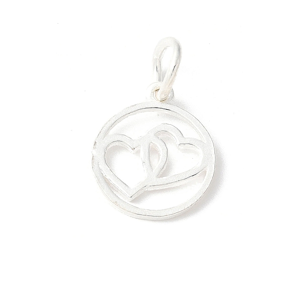 925 кольцо из стерлингового серебра с подвесками в виде двух сердец, с прыжковых колец