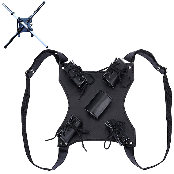 Ножны из искусственной кожи с поясом из сплава для фехтования, сумка для хранения меча, чехол для переноски меча