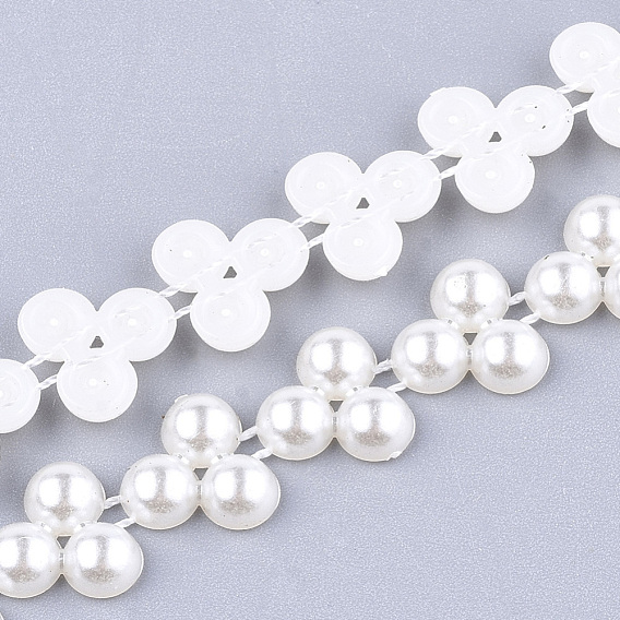 ABS Plastic Imitation Pearl Beaded Trim Garland Strand, Great for Door Curtain, Wedding Decoration DIY Material