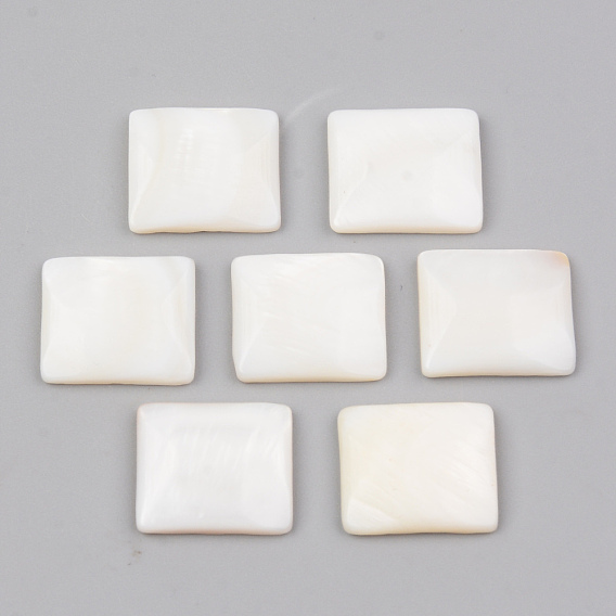 Coquille eau douce naturelle cabochons, rectangle
