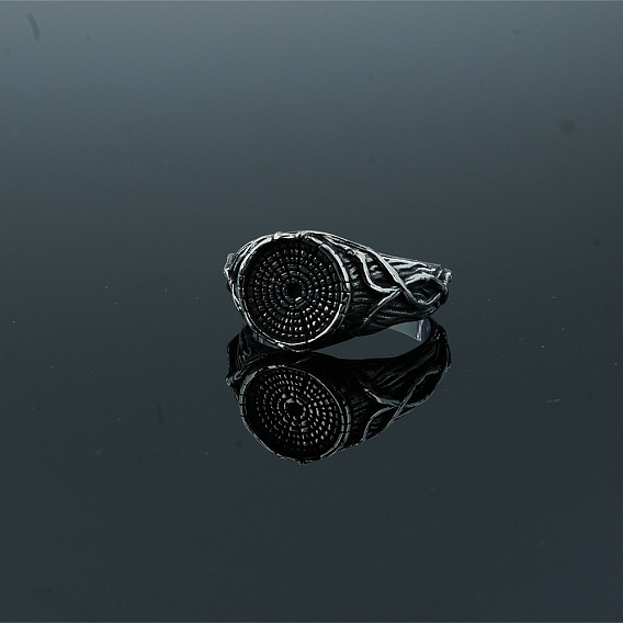 Anillos vintage de acero inoxidable para hombre, rondo