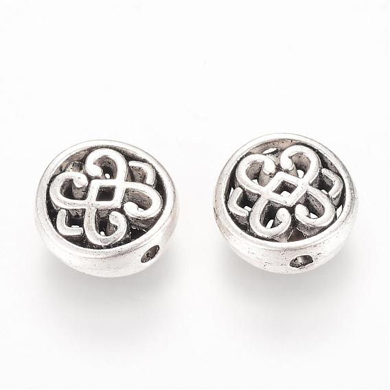 Alloy Beads, Flat Round, Cadmium Free & Lead Free