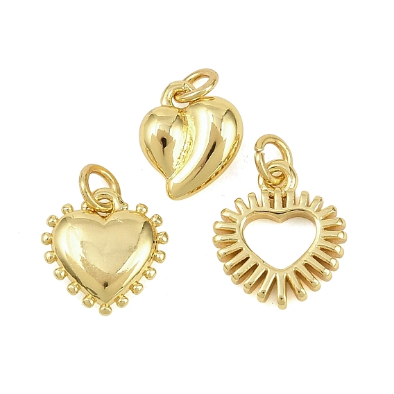 Латунные подвески, сердце прелести, с целью перехода в кольце