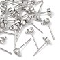 SHEGRACE Brass Stud Earring Findings, Round, Rhinestone Settings, Lead Free & Cadmium Free & Nickel Free