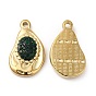 Rhinestone Pendants, with Real 18K Gold Plated 201 Stainless Steel Findings, Twist Teardrop Charms