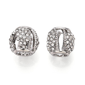 Европейские бусины, сплав, стразы , бусины с большим отверстием, круглые