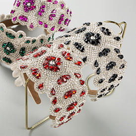 Luxury Baroque Style Flower Headband with Shiny Rhinestones for Women