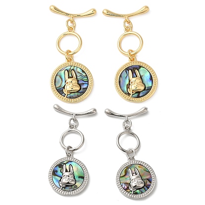 Латунные застежки-кнопки с ракушкой пауа, без кадмия, без никеля и без свинца, кролик