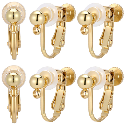 20шт. 316 фурнитура для сережек-клипс из нержавеющей стали, с 20комфортными силиконовыми подушечками для завинчивающихся зажимов на серьгах