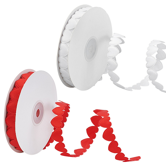 2 рулоны 2 цвета полиэфирных лент, аксессуары для одежды, сердце