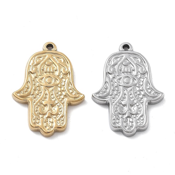 304 подвески из нержавеющей стали, рука хамса с шармом в виде глаза, ионное покрытие (ip)