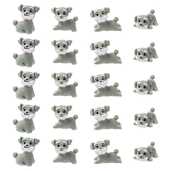 20 шт. 4 стили мини-украшения для собак из смолы, для кукольных аксессуаров, притворяющихся опорными украшениями