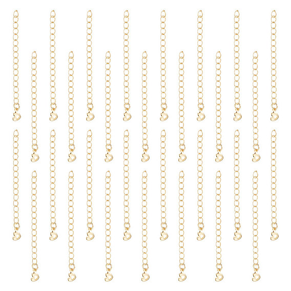 30 удлинитель латунных бордюрных цепей, концевые цепи с вкладками в форме сердца