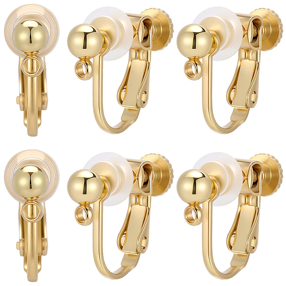 20шт. 316 фурнитура для сережек-клипс из нержавеющей стали, с 20комфортными силиконовыми подушечками для завинчивающихся зажимов на серьгах