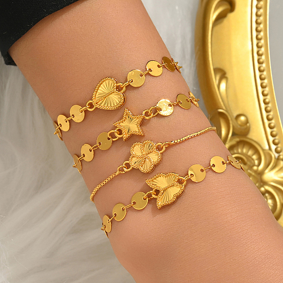 Brass Link Bracelets, Chain Bracelets for Women