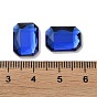 Transparent Glass Cabochons,  Faceted, Rectangle