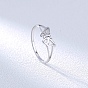 Glow in the Dark Luminous Stainless Steel Butterfly Finger Ring, with Enamel