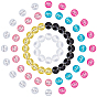 70Pcs 7 Style Resin Cabochons, with Self Adhesive, DIY Accessories, Flat Round with Brow