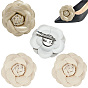 4Pcs 2 Styles Flower Imitation Leather Shoe Decoration, Metal Detachable Shoe Buckle Clips
