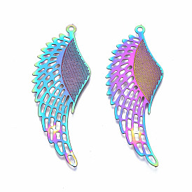 304 Stainless Steel Pendants, Ion Plating(IP), Wing