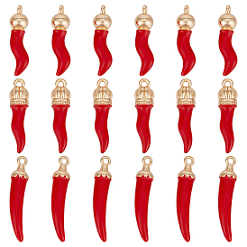 18 шт 3 стили подвески из сплава эмали, чили очарование