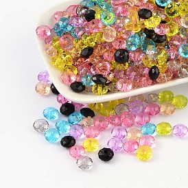 Transparent Acrylic Beads, Faceted Rondelle