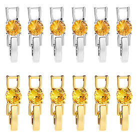 12 шт. 2 цвета, стойка, покрытие, латунь, микропаве, кубический цирконий, застежки для часового ремешка, долговечный, без свинца и без кадмия